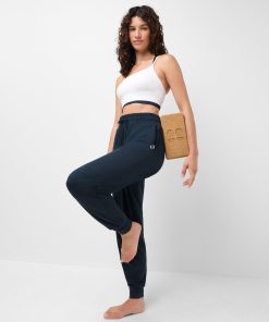 French Navy Blue Marl Glow Studio Track Pants