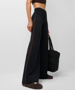 Black All Day Wide Leg Side Stripe Pants