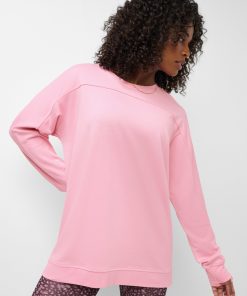 Deco Pink After Class Seam Detail Longline Sweatshirt