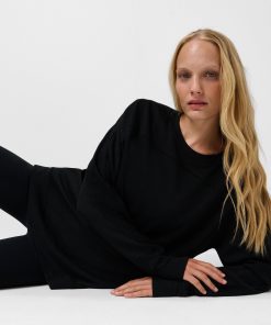 Black After Class Seam Detail Longline Sweatshirt