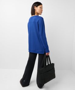 Prussian Blue After Class Seam Detail Longline Sweatshirt