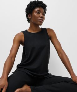 Black Marl Glow Studio Loose Tank Top